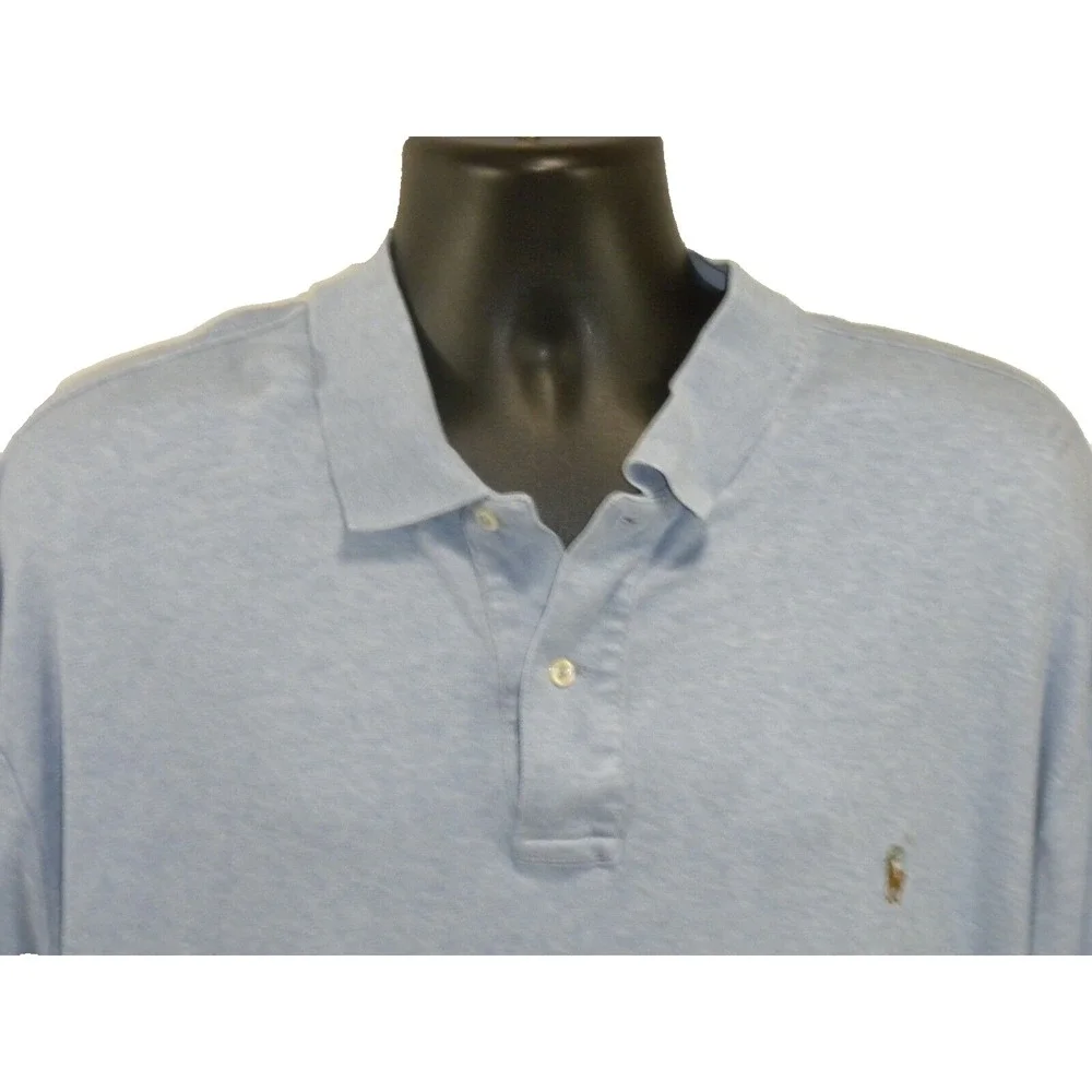 Polo Ralph Lauren Polo‎ Shirt Mens 2XLT Blue Pima Soft Touch Golf Short Sleeve